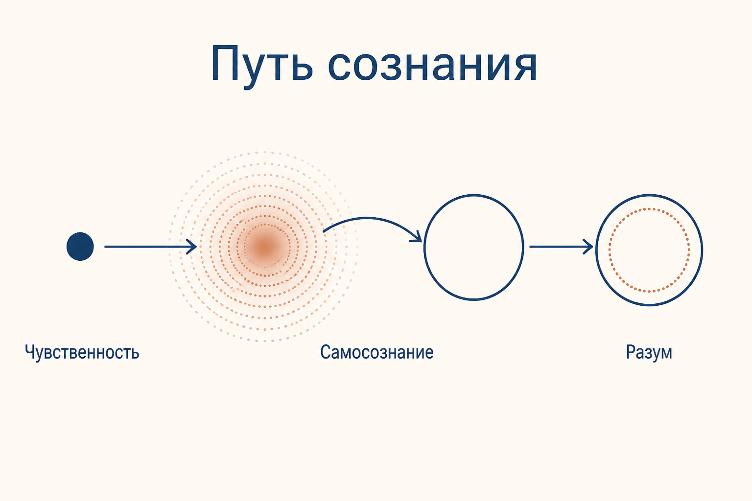 Путь сознания от чувственности к разуму