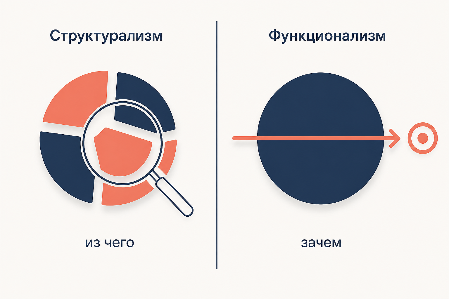 Структурализм разбирает сознание на элементы, функционализм спрашивает, зачем оно работает