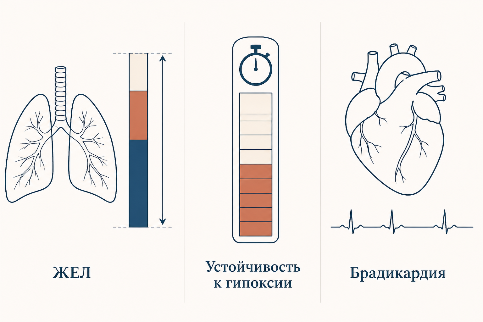 Физиологические компоненты индекса: ЖЕЛ, хеморецепция, вегетативный тонус