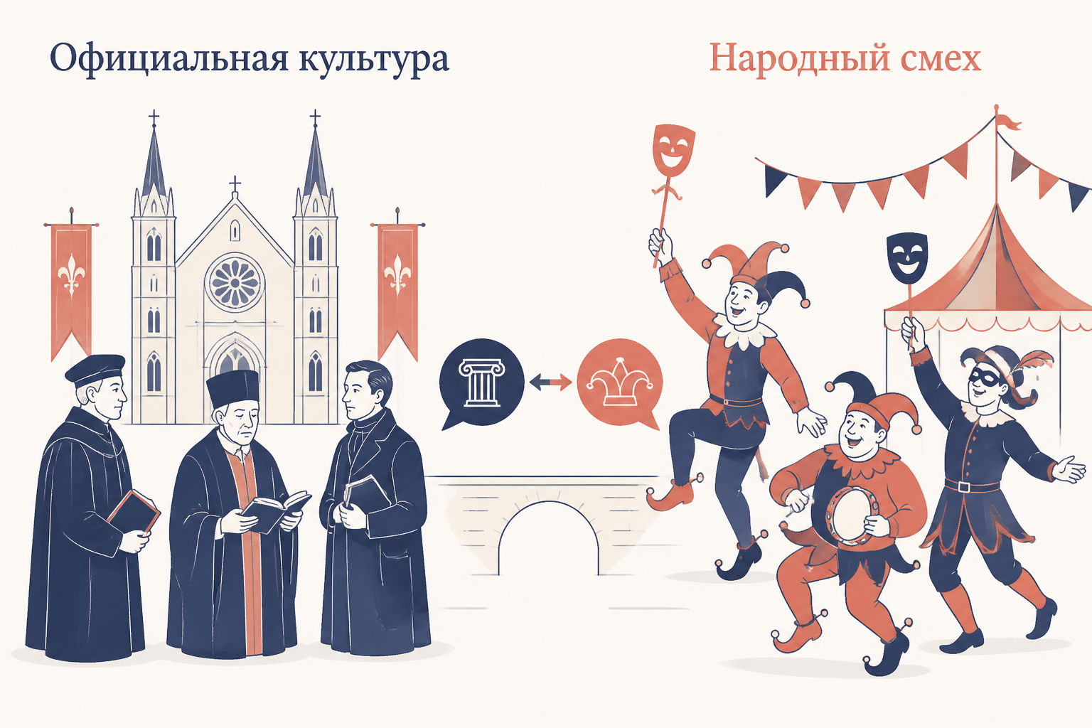 Официальная и народная культура: диалог серьёзного и смехового