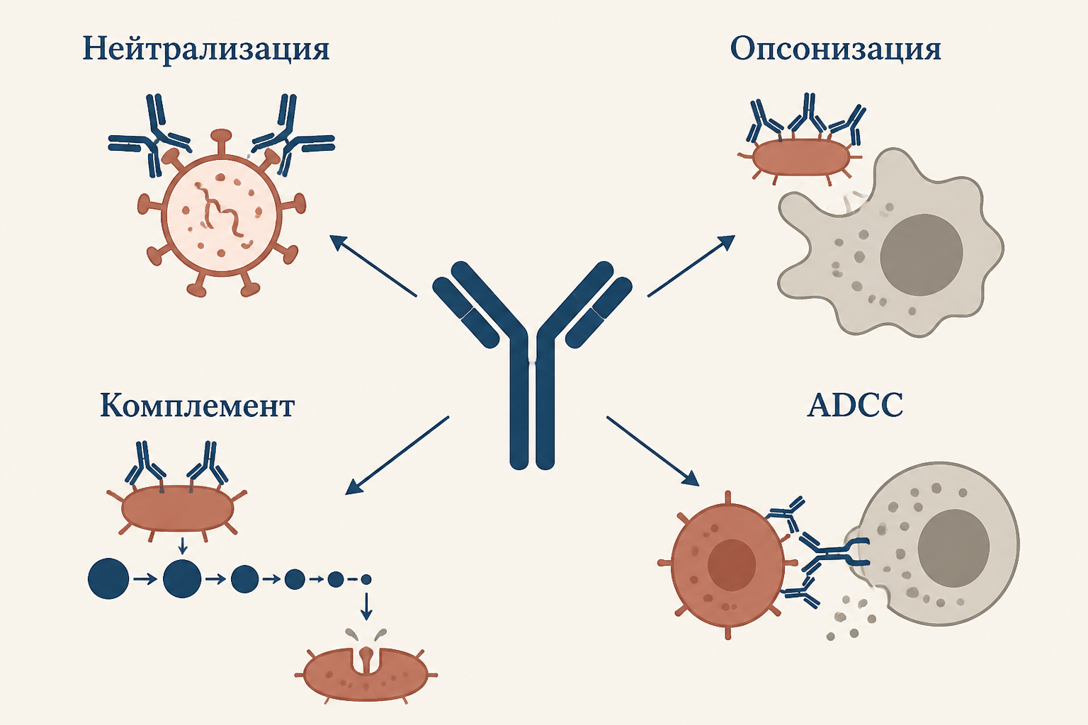 Механизмы действия антител
