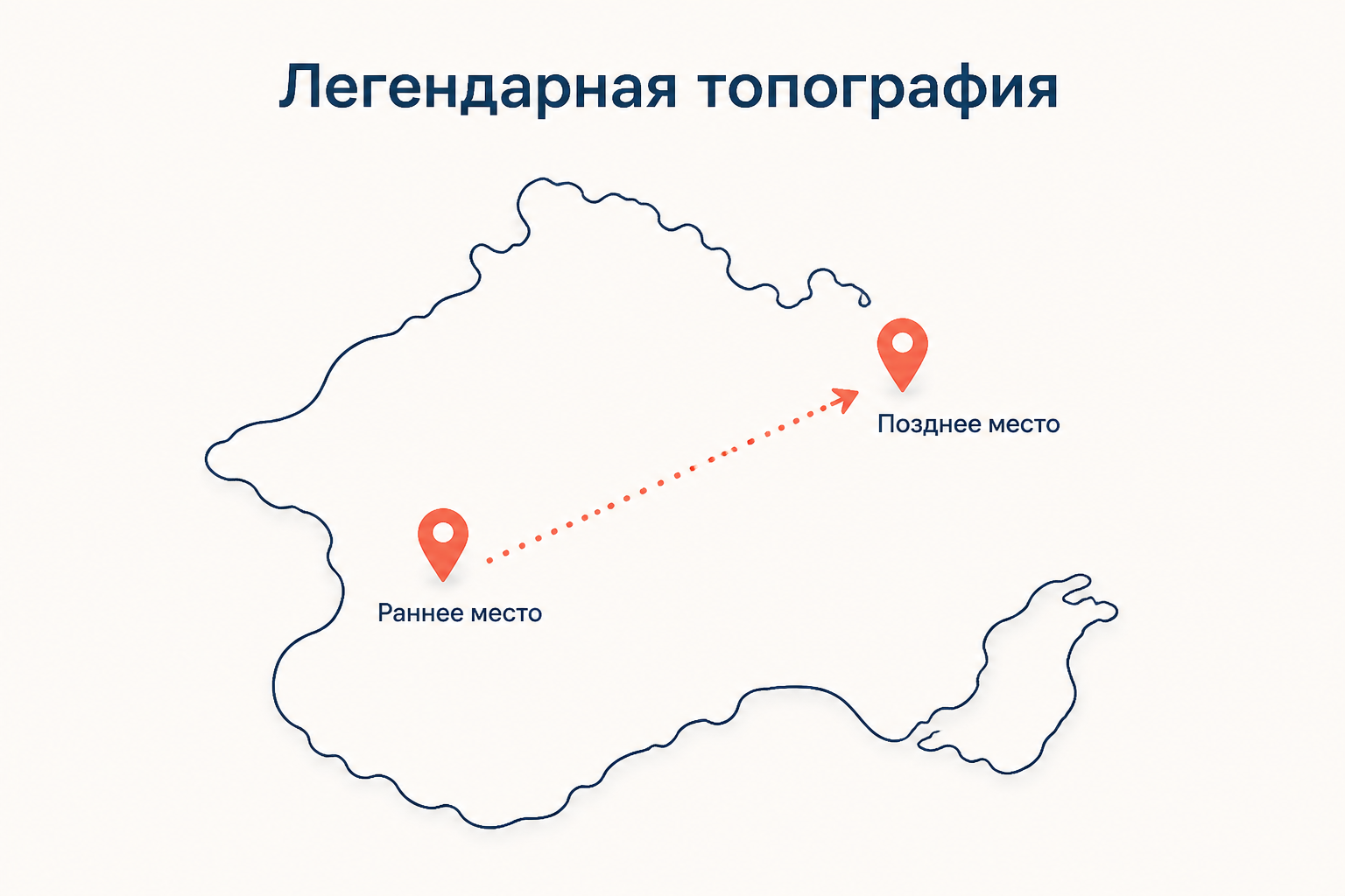 Одно событие получает разные места на карте: раннее место сменяется поздним при смене общины