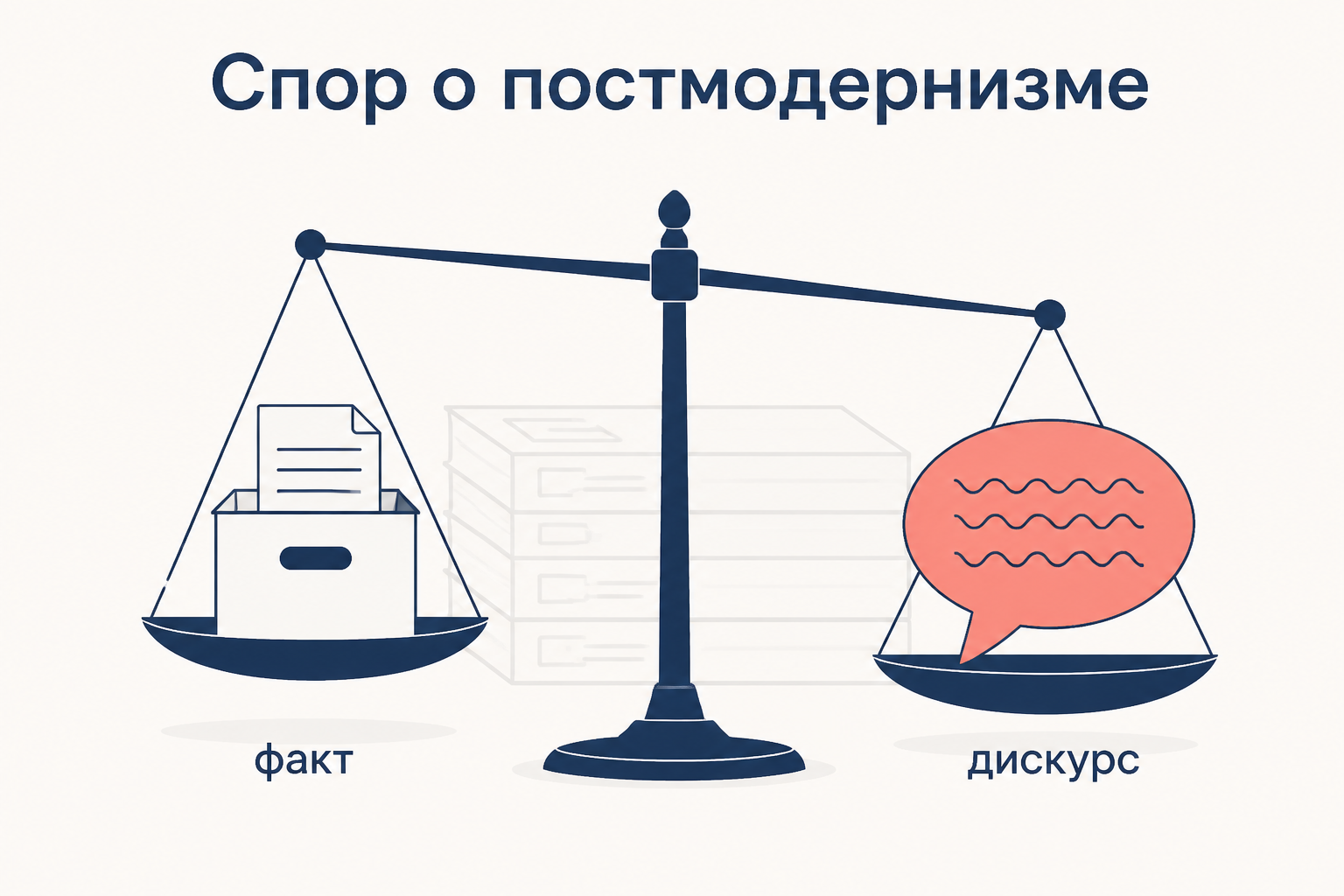 Весы с архивной коробкой «факт» и облаком речи «дискурс»: спор историков 1990-х о том, что весомее