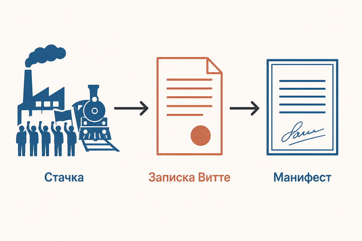 От стачки через записку Витте к Манифесту