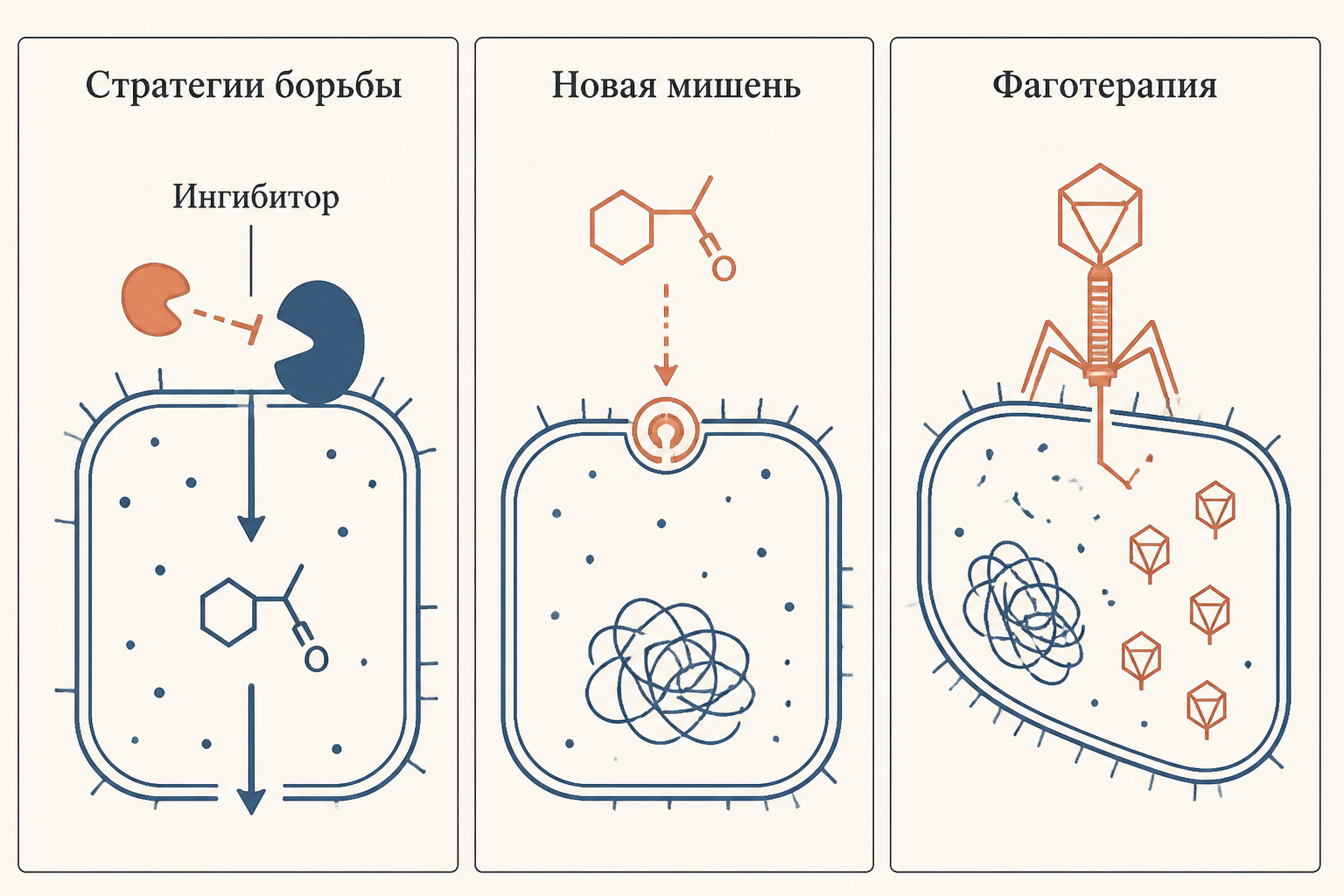 Стратегии борьбы с резистентностью: ингибитор бета-лактамазы блокирует фермент, новые мишени недоступны для известных механизмов устойчивости