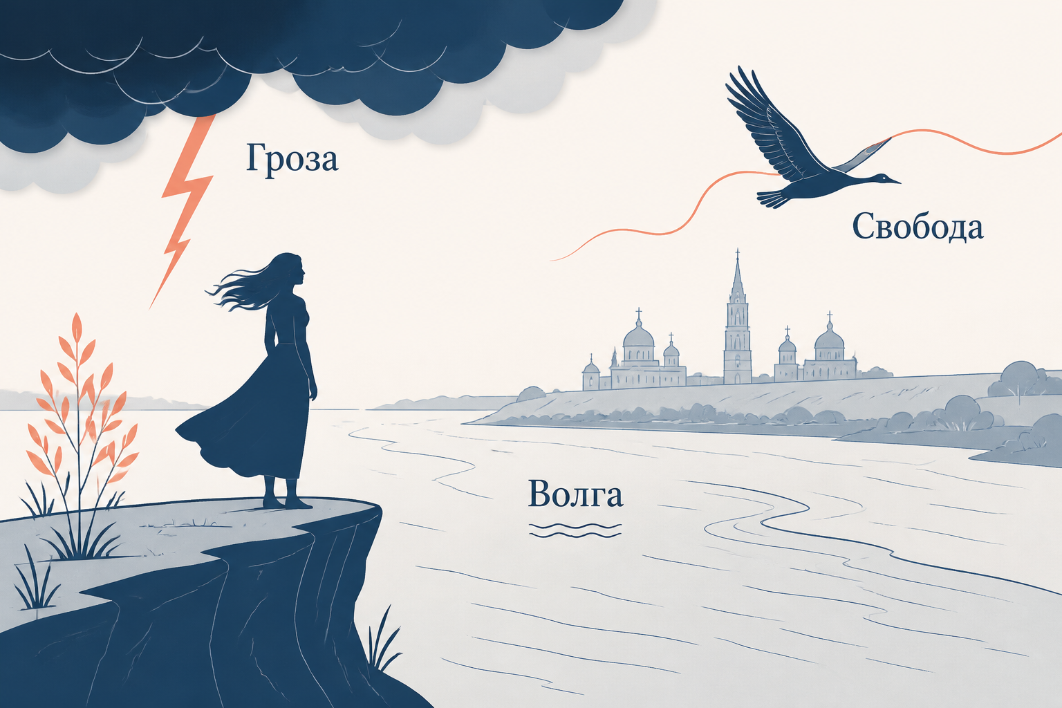 Символика грозы и Волги в образе Катерины