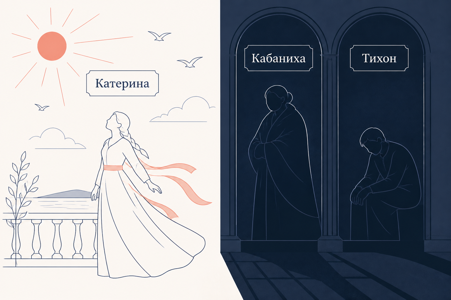 Катерина среди персонажей Грозы: сравнительный образ