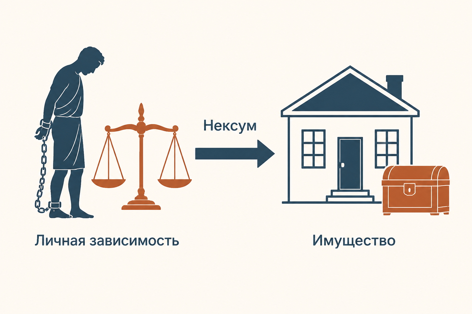 Переход от личной зависимости должника к обращению взыскания на имущество