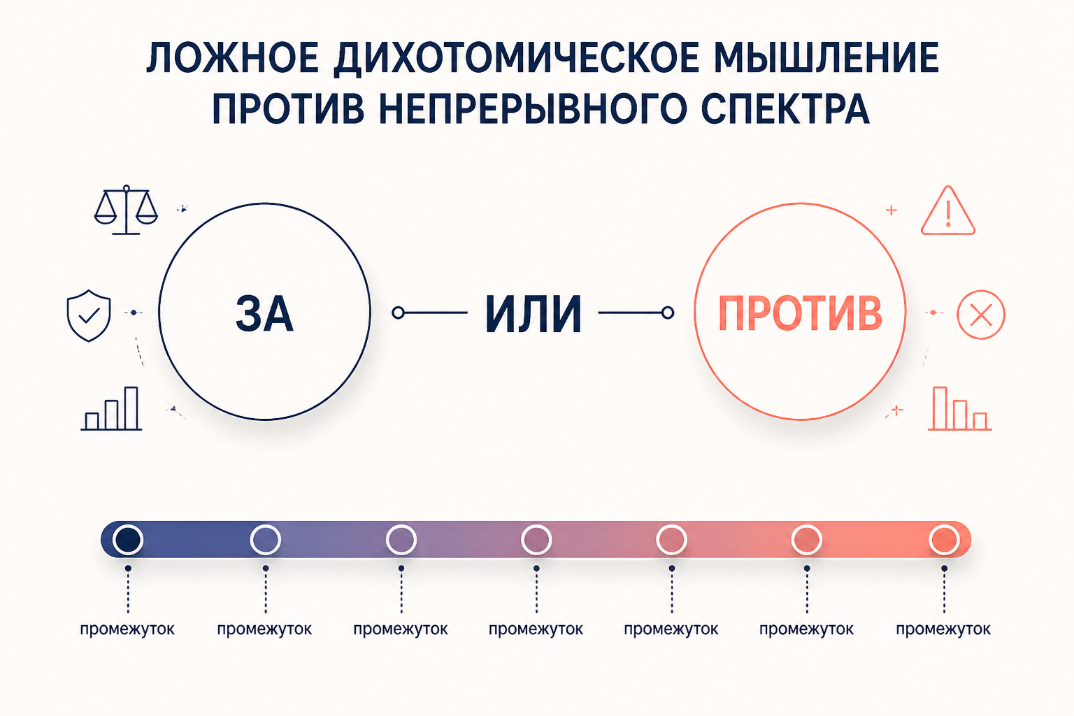 Схема ложной дилеммы: два варианта против множества