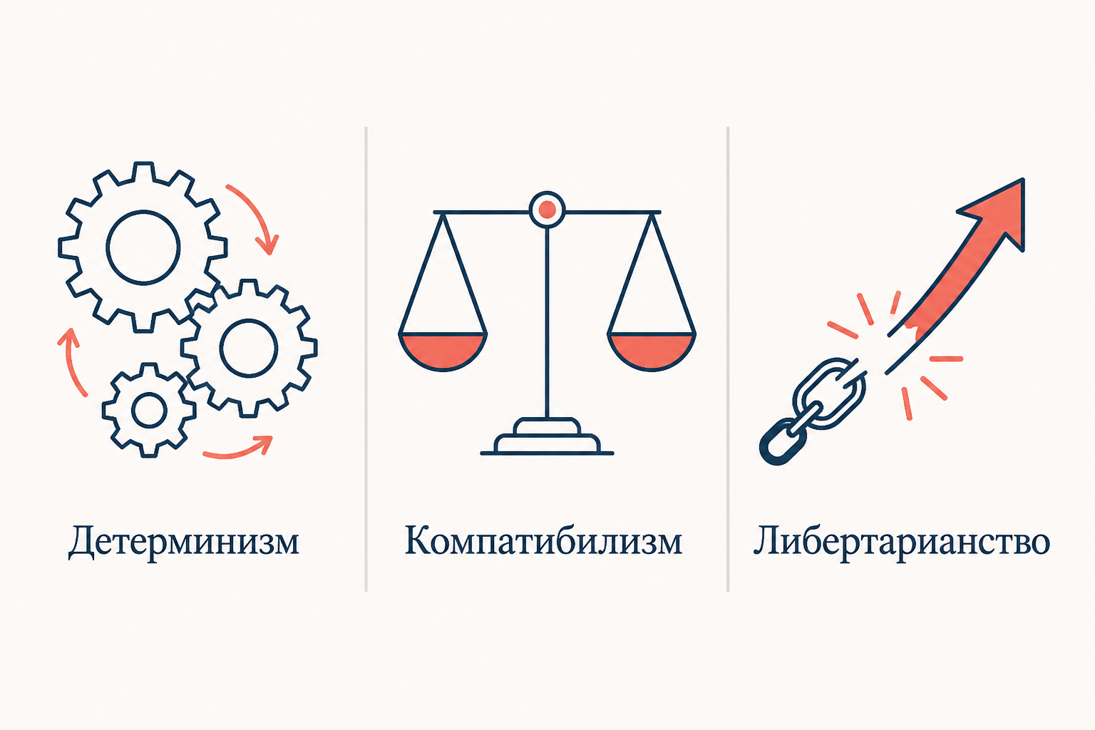 Схема трёх позиций в споре о свободе воли