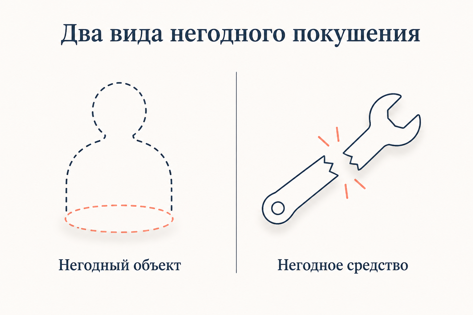 Сравнение двух видов негодного покушения: негодный объект и негодное средство как самостоятельные основания