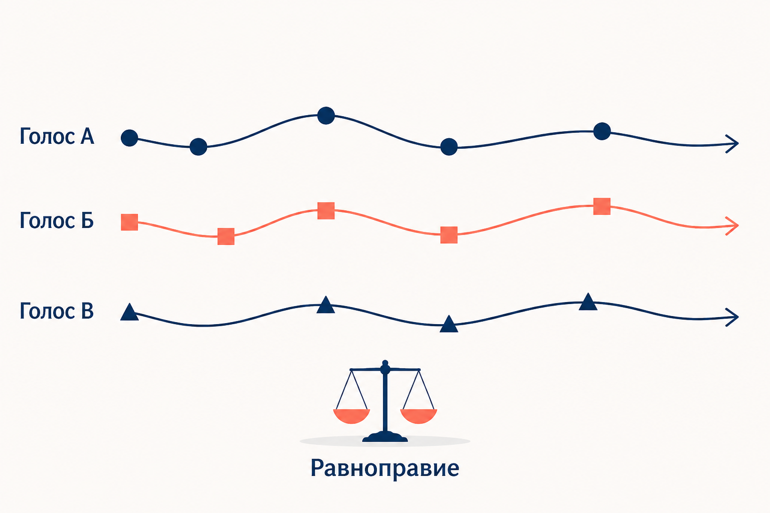 Полифония в романе: схема равноправных голосов-сознаний