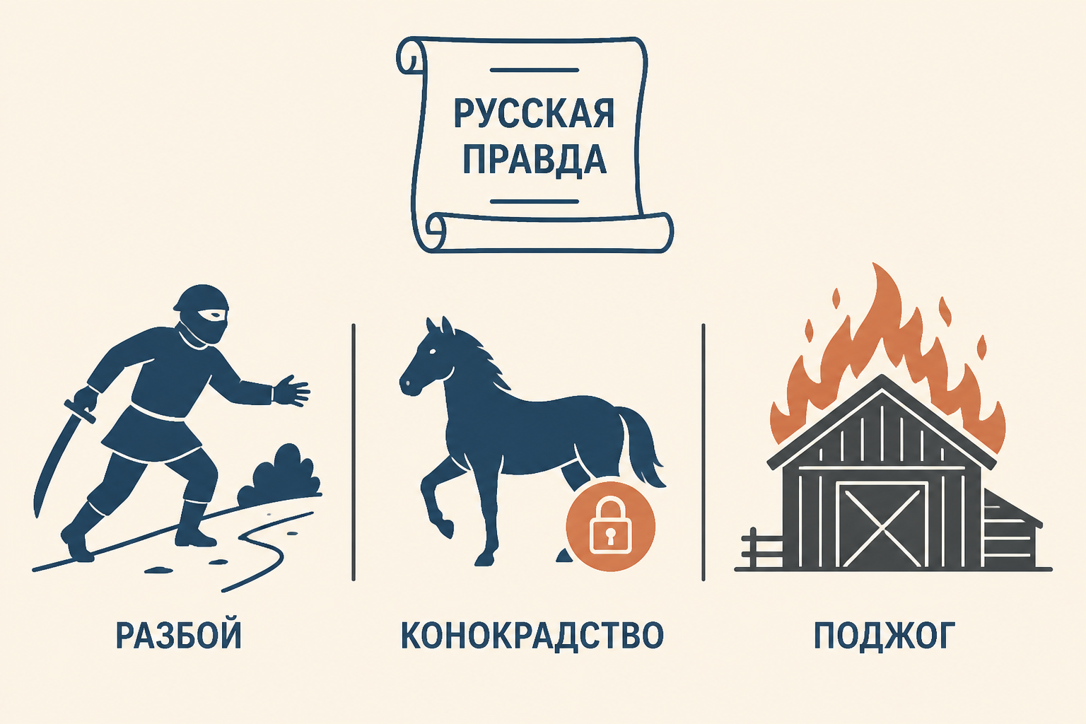 Три случая потока и разграбления: разбой, конокрадство и поджог