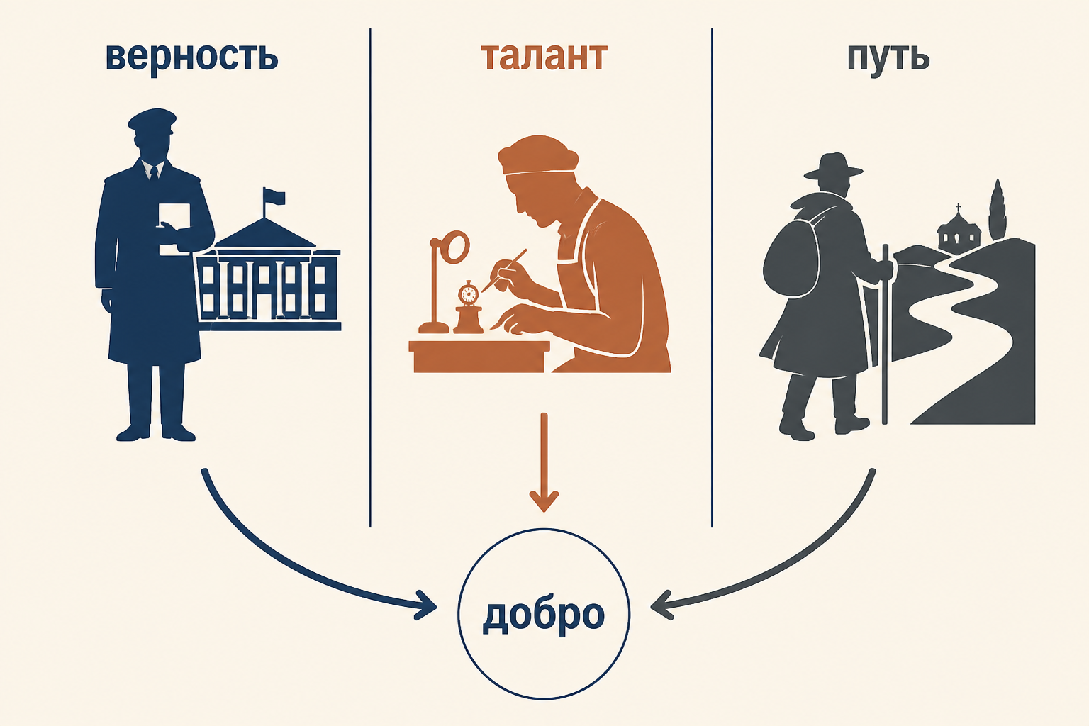 Сравнение трёх путей к добру у героев Лескова: верность правилу, талант мастера и странствие