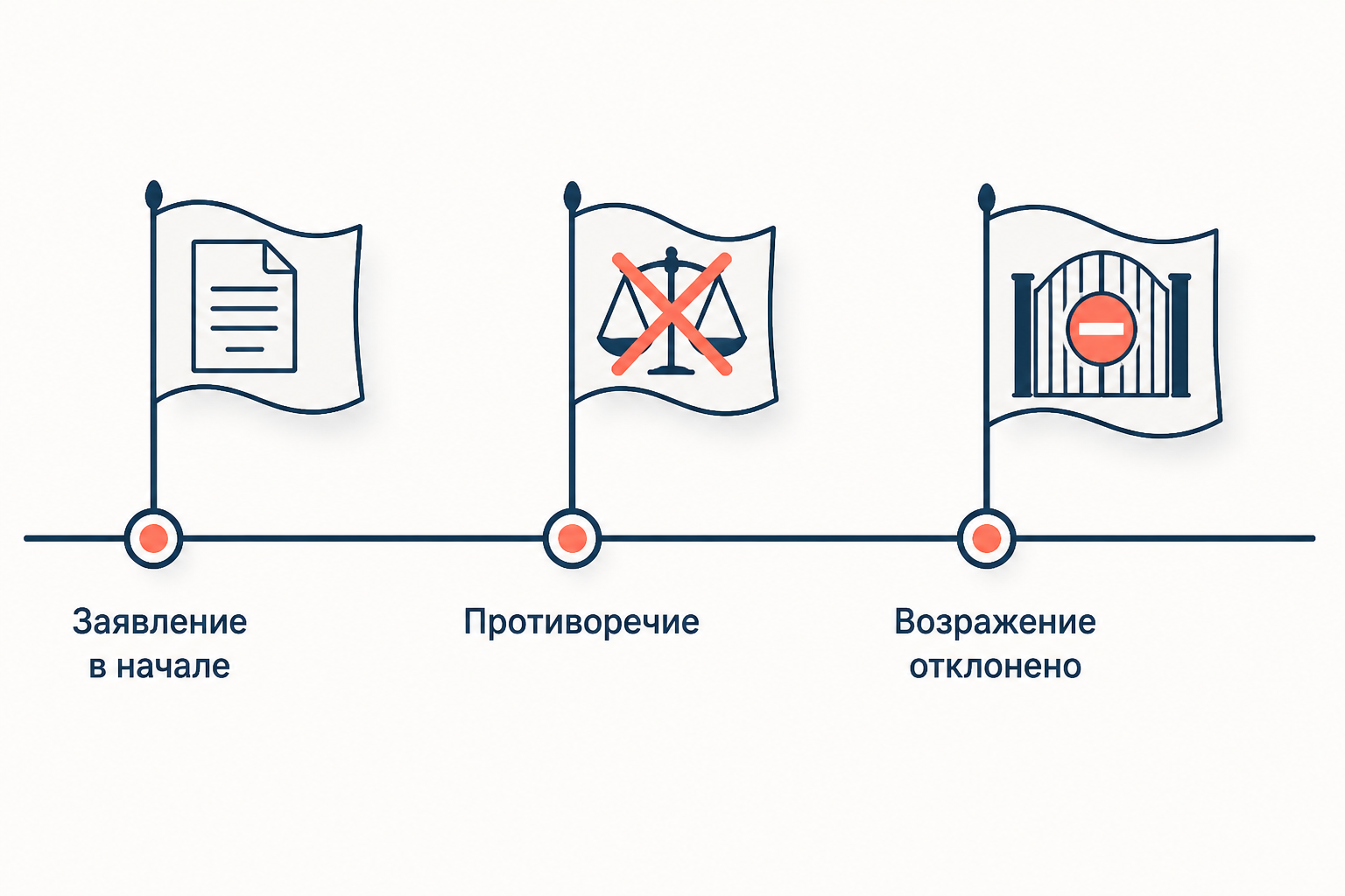 Сторона делает заявление в начале, затем противоречит ему, и суд отклоняет позднее возражение