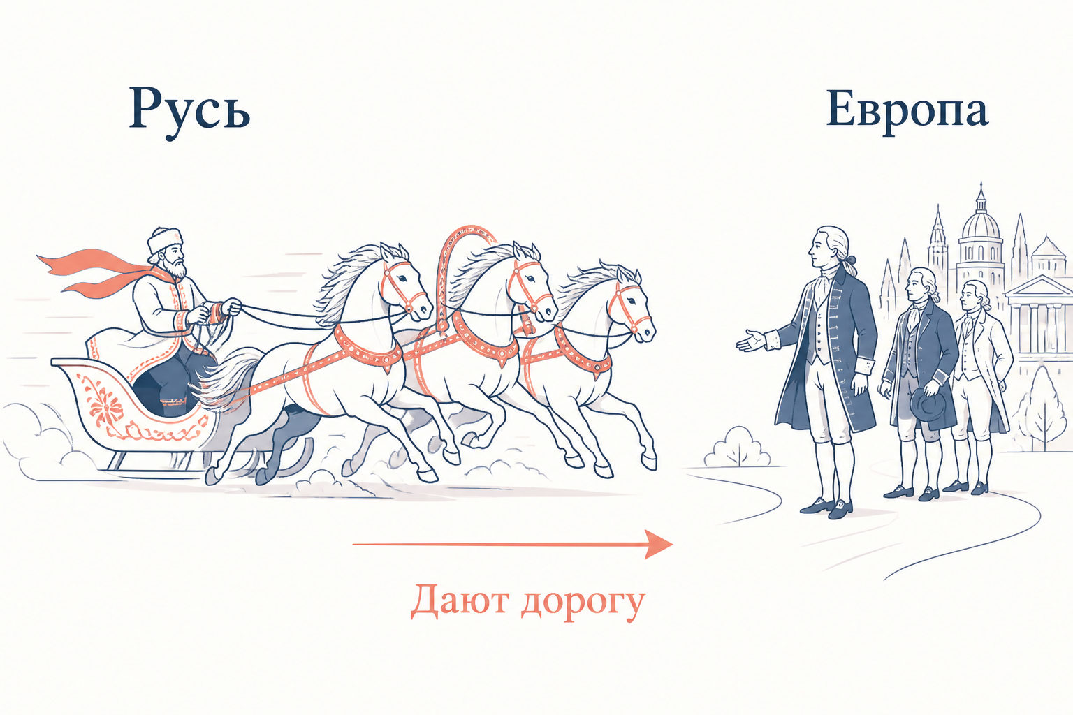 Птица-тройка и Европа: схема противопоставления, народы уступают дорогу