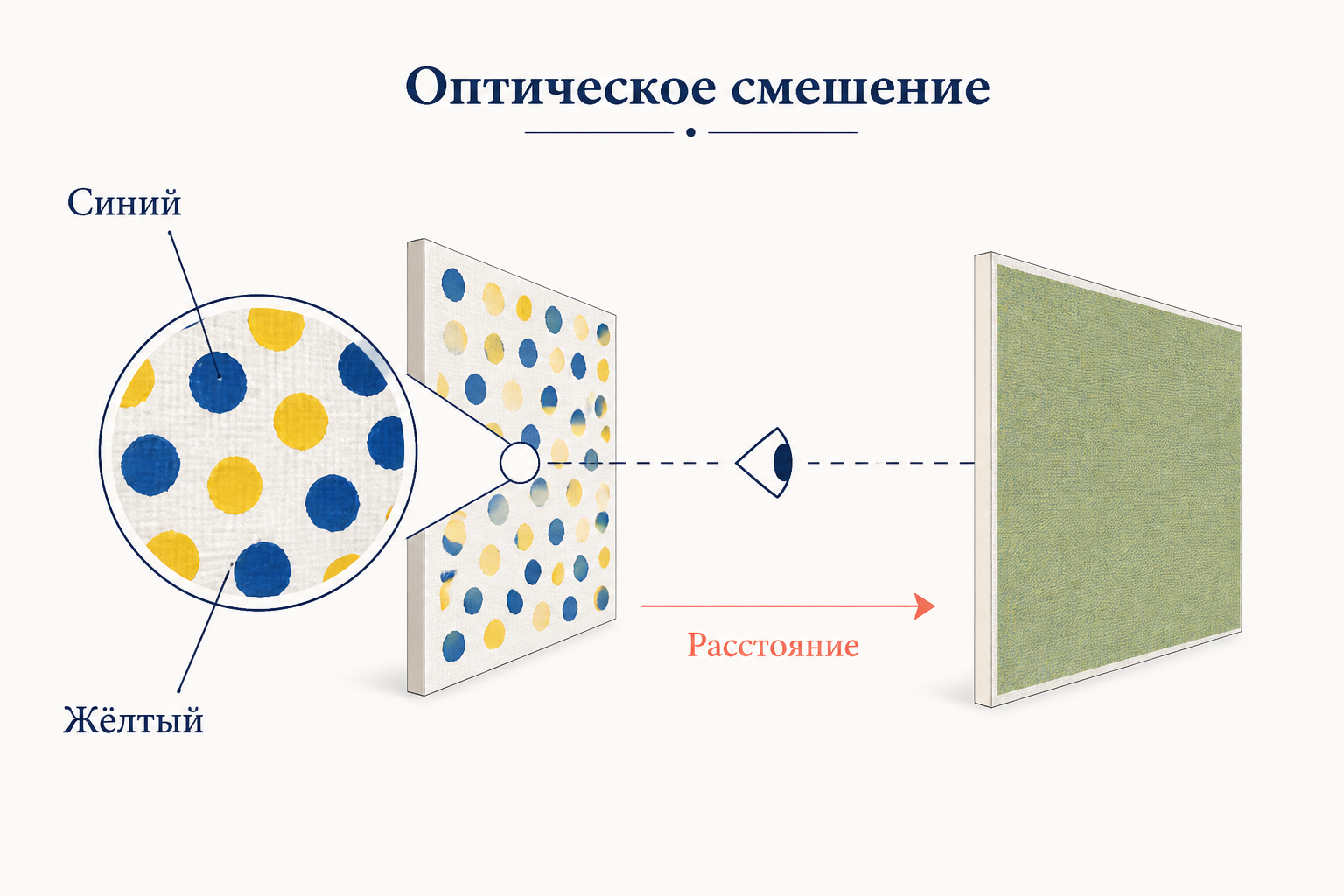 Схема оптического смешения точек