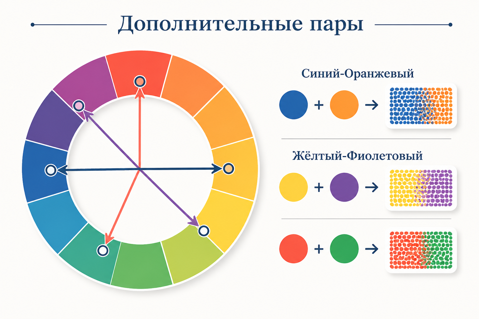 Цветовой круг дополнительных пар Сёра