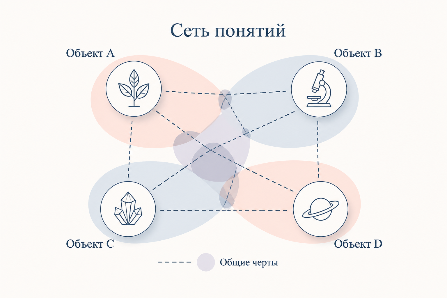 Схема семейного сходства: сеть перекрывающихся признаков без общего ядра
