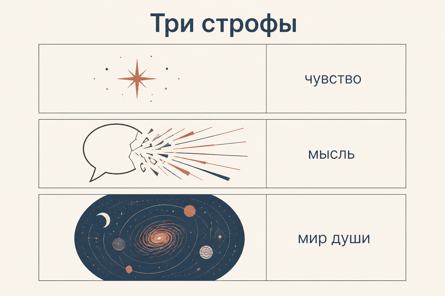 Три строфы Silentium как путь от чувства через мысль к внутреннему миру