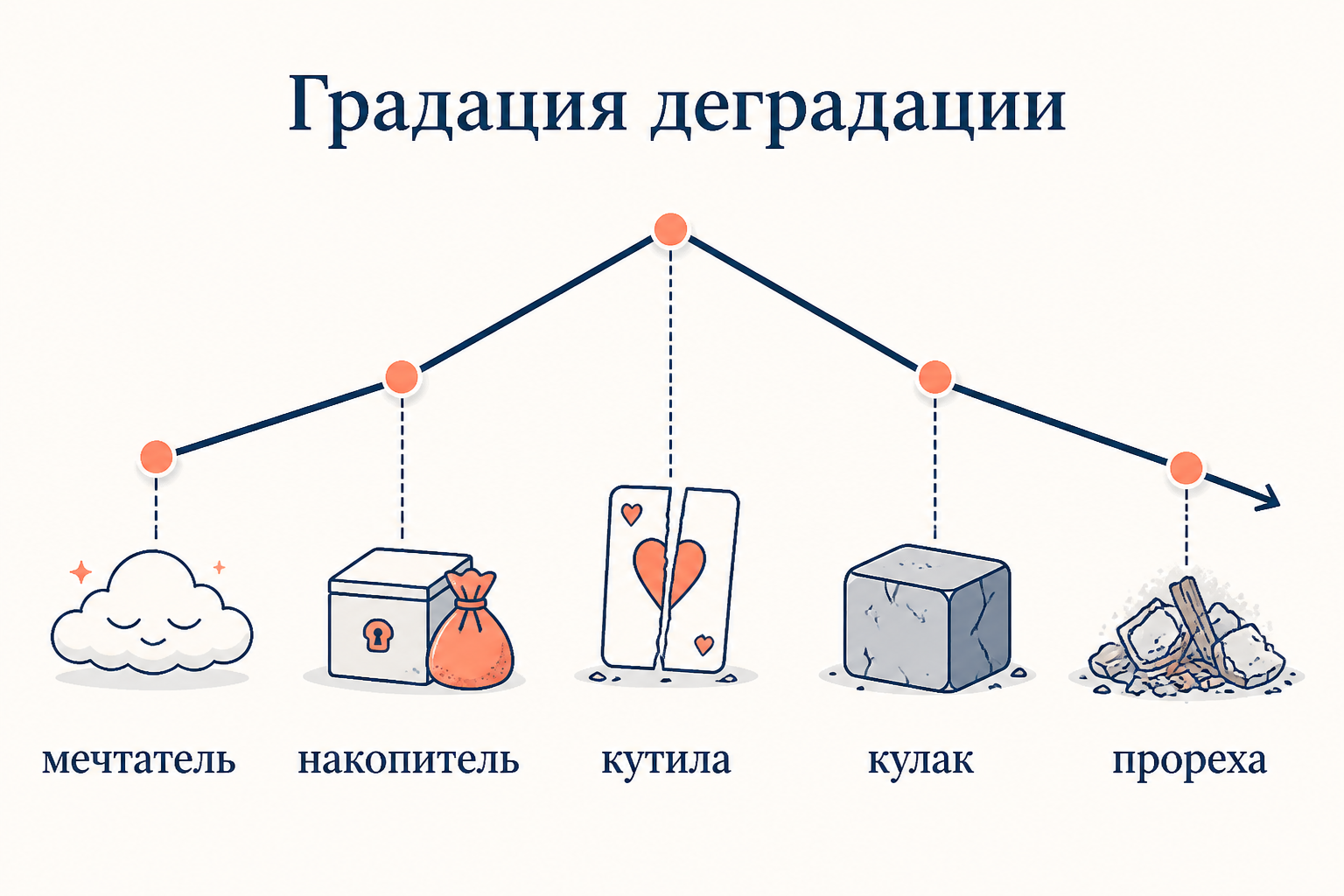 Градация деградации: пять помещиков выстроены по нарастанию нравственного оскудения, от мечтателя к прорехе на человечестве
