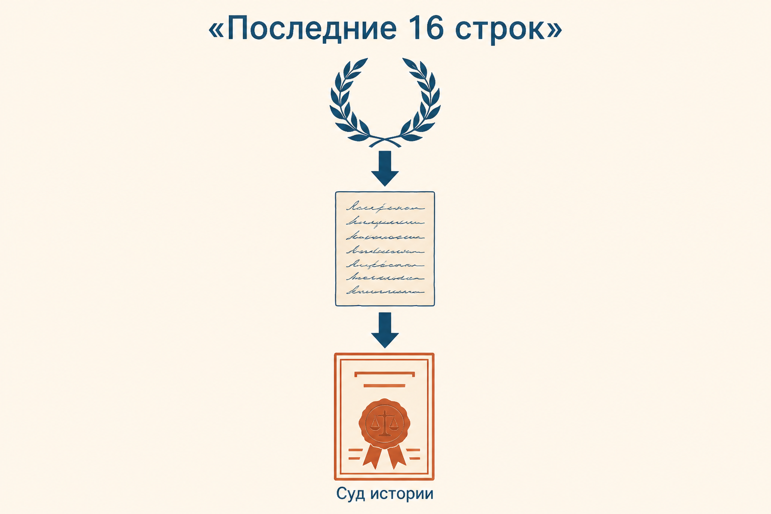 Схема значения последних 16 строк: память о поэте превращается в суд истории