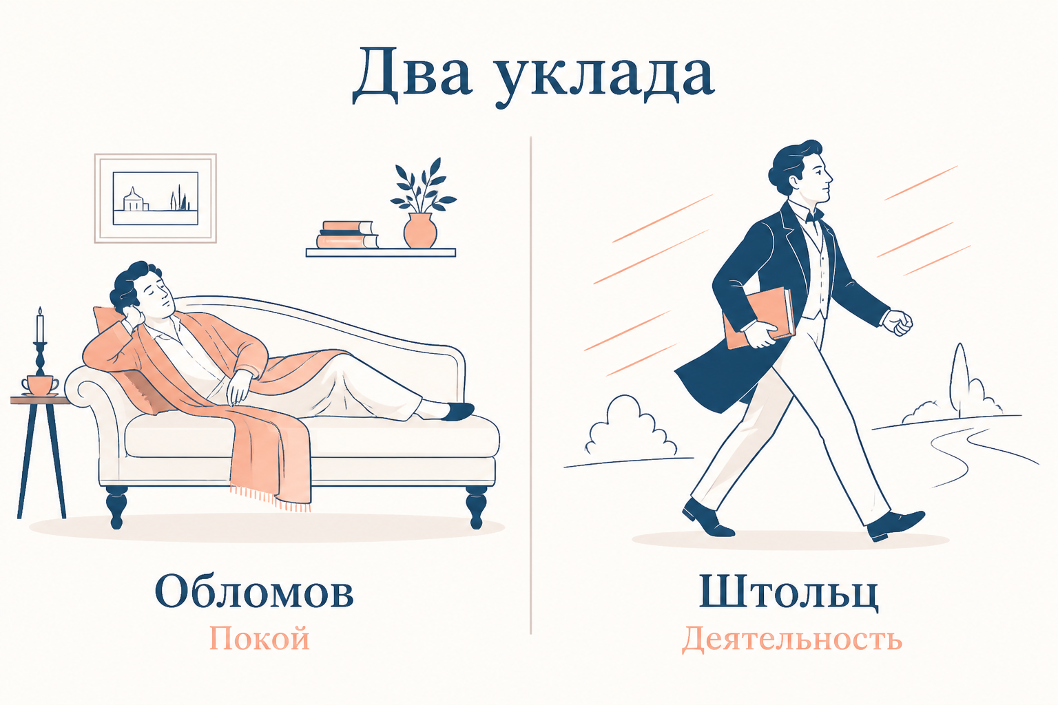 Обломов и Штольц: два уклада жизни в романе Гончарова