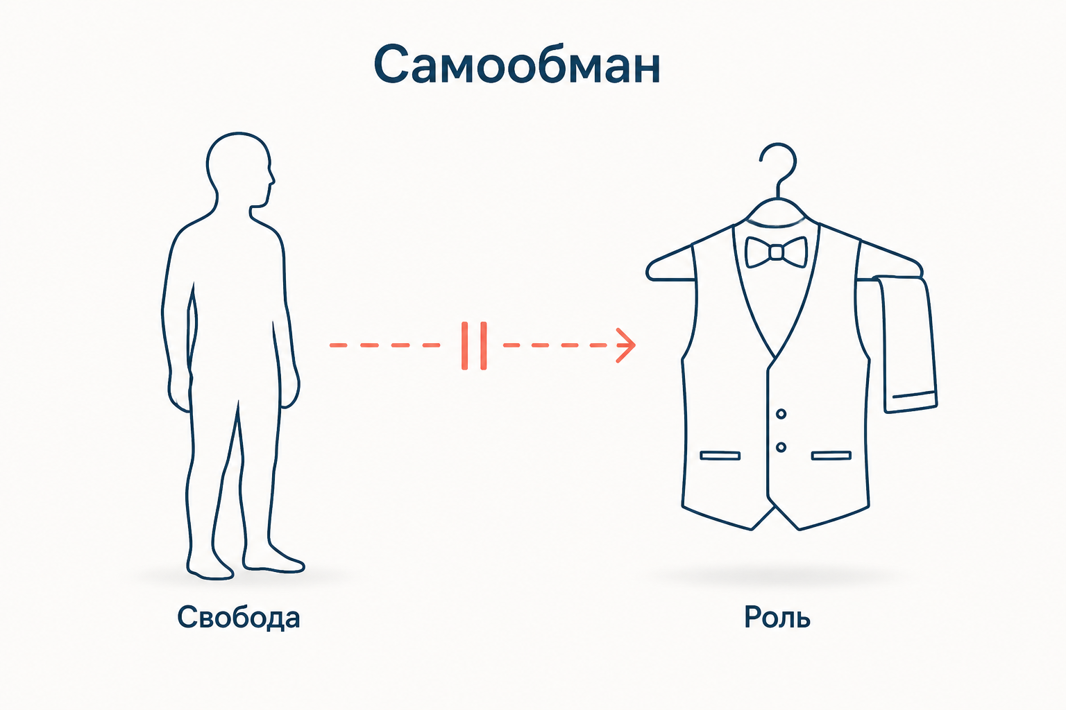 Самообман: человек примеряет готовую роль, но никогда с ней не совпадает