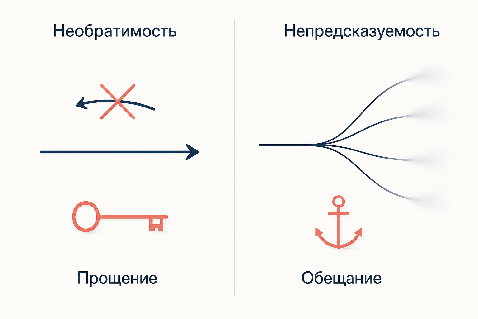 Необратимость снимается прощением, непредсказуемость - обещанием