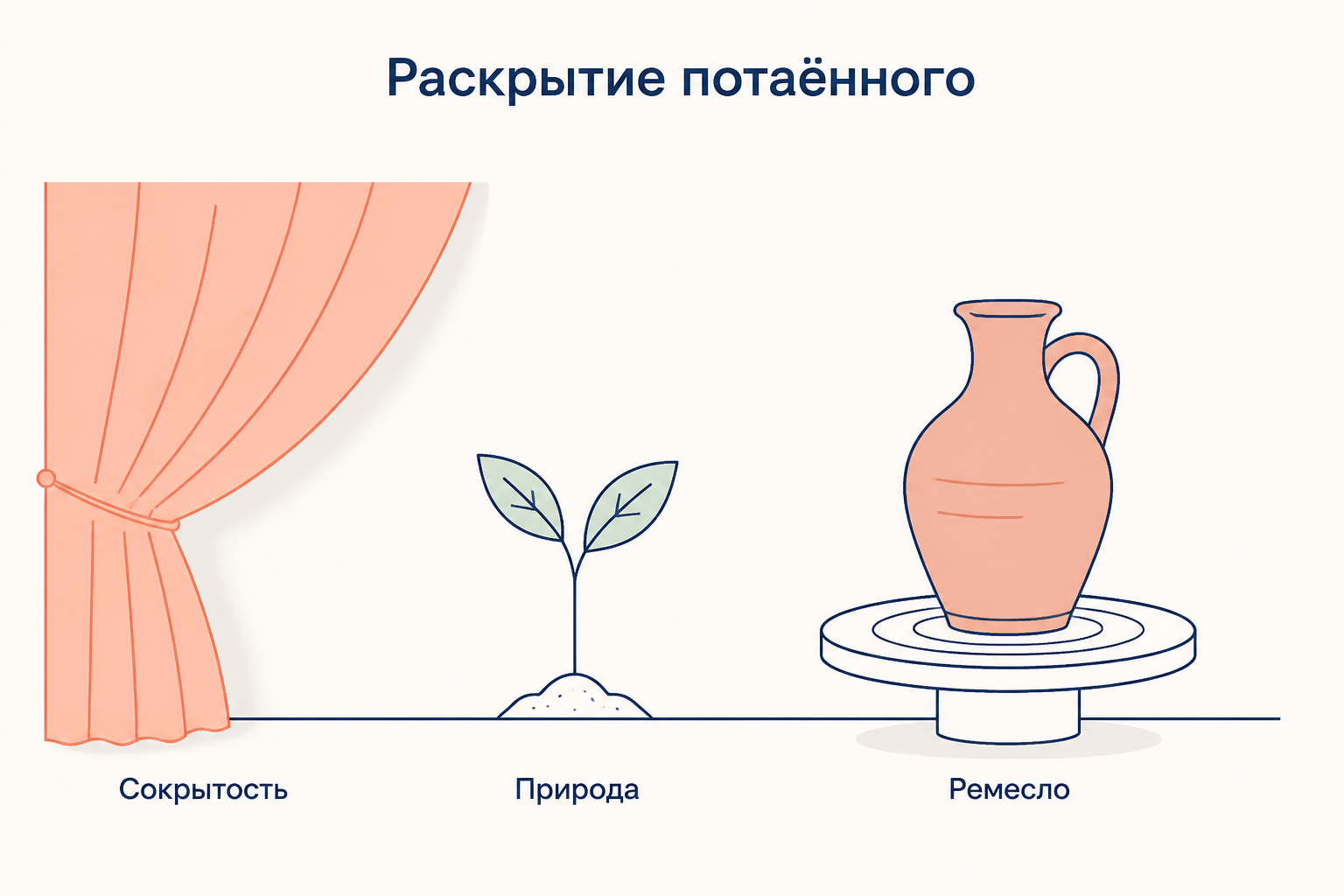 Раскрытие потаённого: занавес сокрытости, природа, которая раскрывает себя сама, и ремесло, раскрывающее через мастера