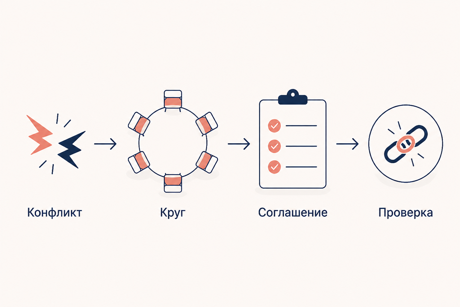 Путь от конфликта к соглашению и проверке